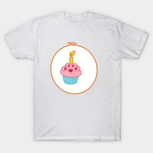 Pink cupcake - Birthday Bear symbol T-Shirt